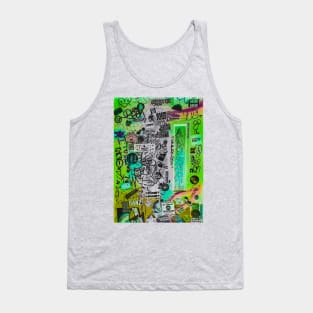 Green Street Style Tags NYC Graffiti Sticker Tank Top